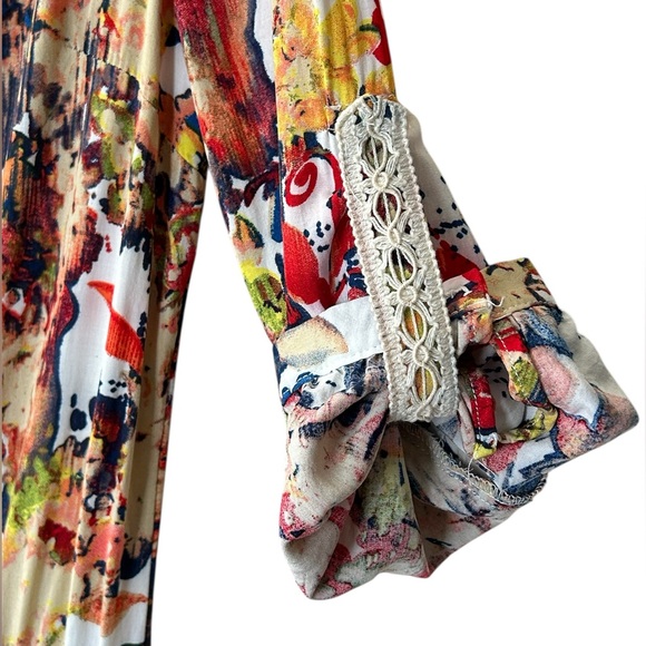 Chelsea & Violet Multi Color Boho Shorts Romper Lace Tassel Detail Size M - Picture 4 of 16